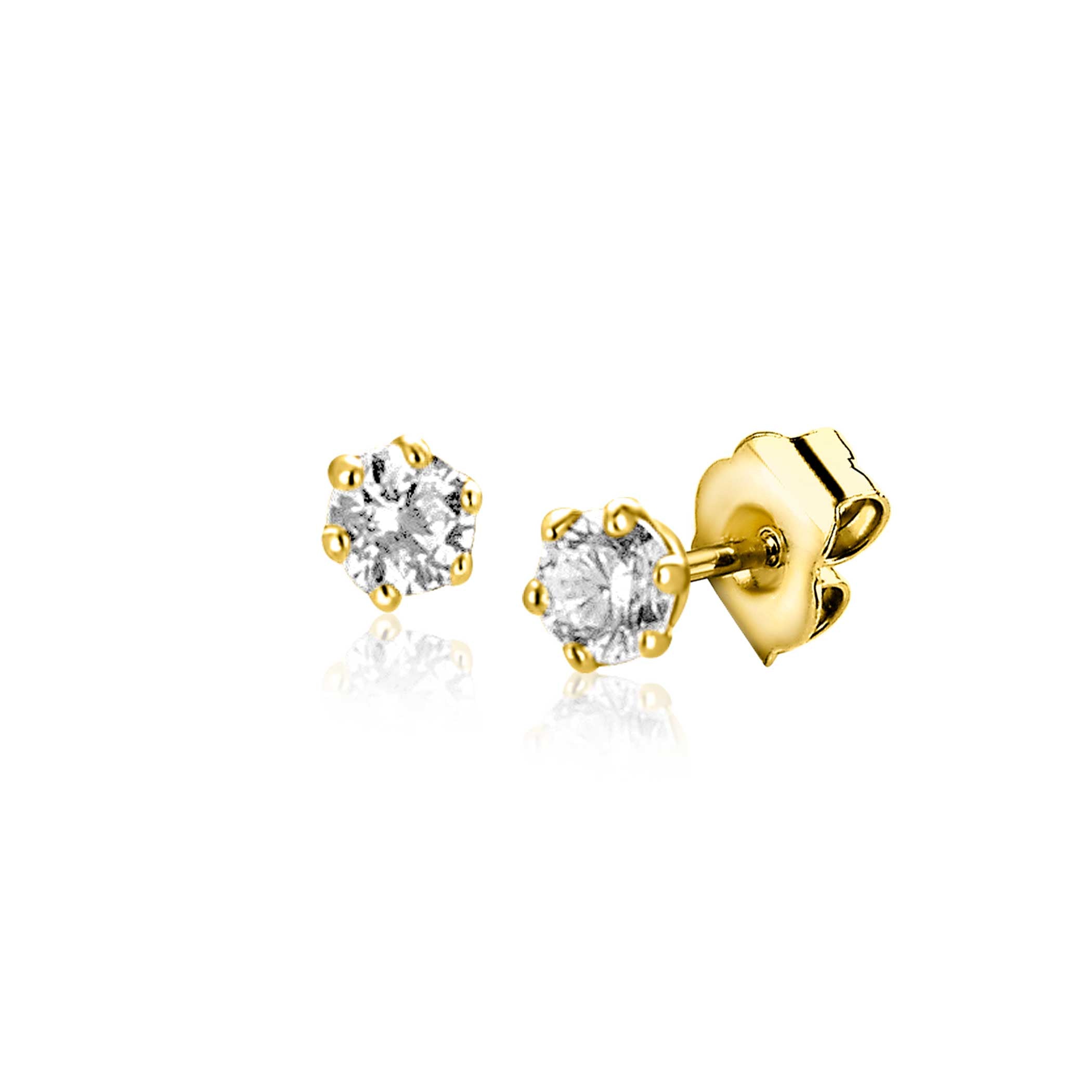 ZINZI 14K Gouden Oorbellen ZGO562 wit