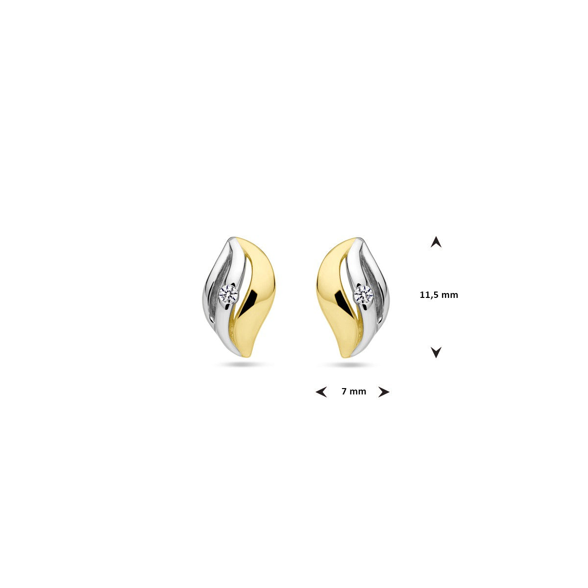 Fantasy Collection Oorbellen zirkonia 1 micron zilver verguld