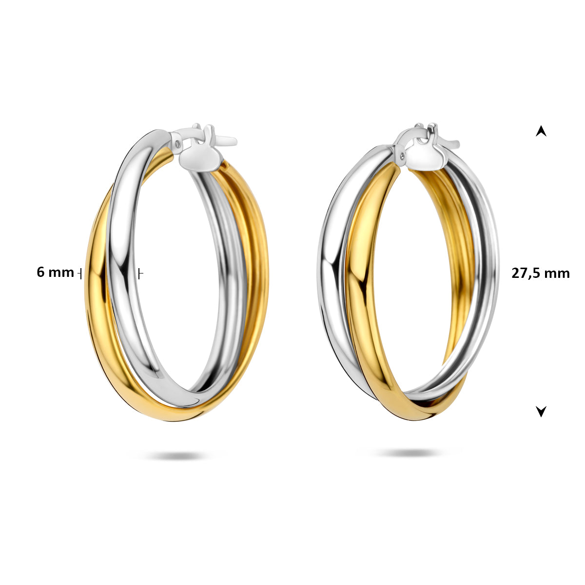 Oorringen 27,5 mm 1 micron zilver verguld 2200478