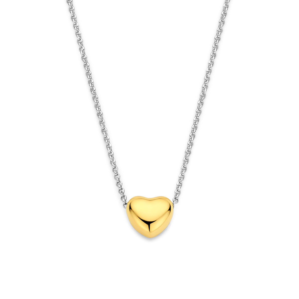 Fantasy Collection Collier hart zilver verguld bicolor 1,5 mm 40 + 5 cm 3 micron