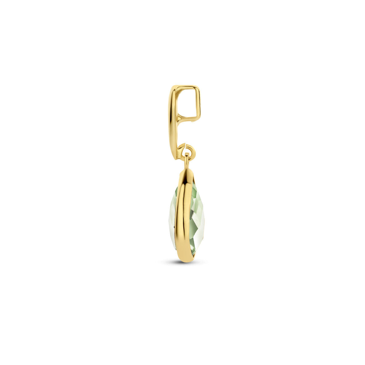 Hanger groen amethist 14K geelgoud 12,5 mm