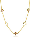 ZINZI Collier Goldplated Zilver Klaver Bruin ZIC2772