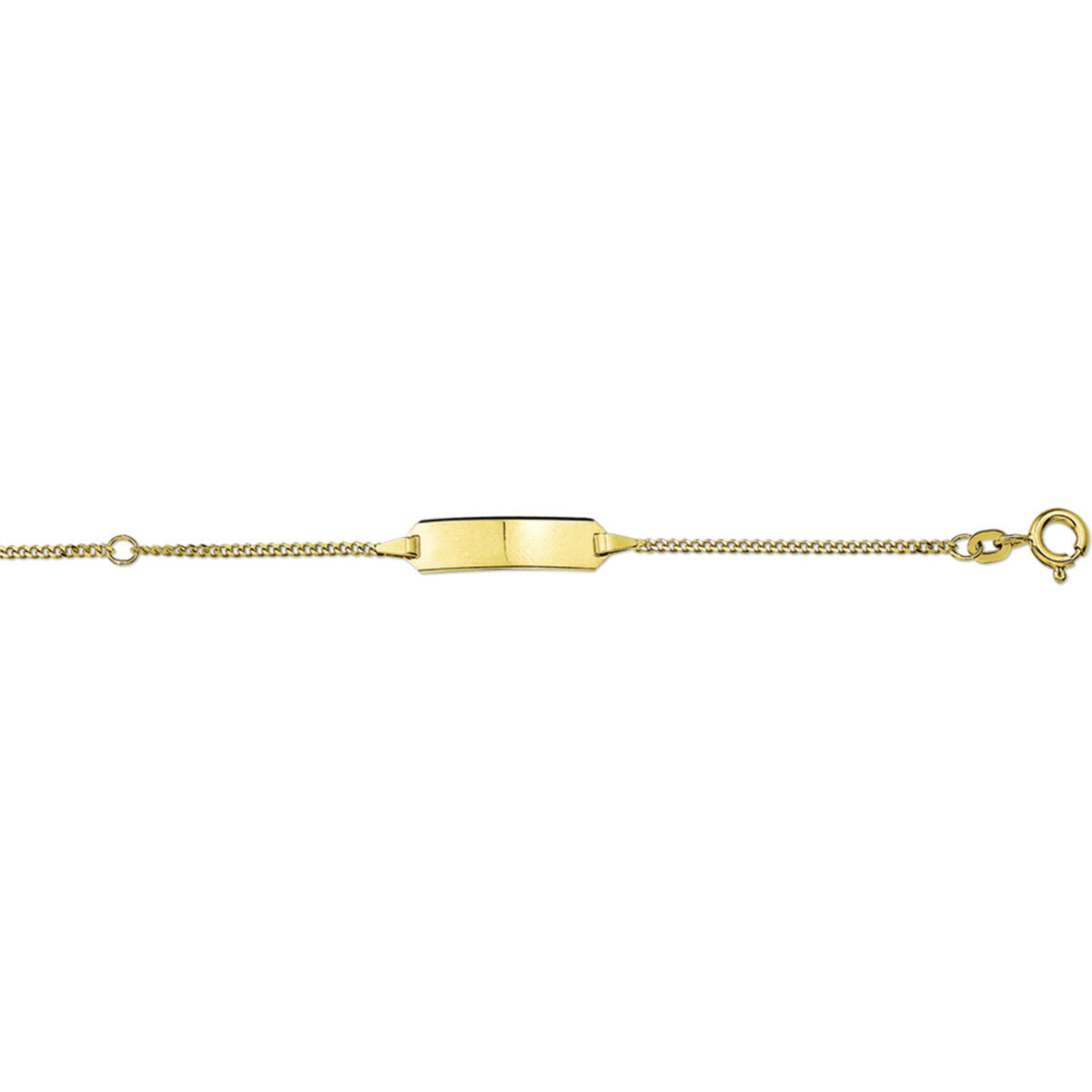 Fantasy Collection Graveerarmband gourmette 4 zijdes geslepen plaat 5,0 mm 14K geelgoud