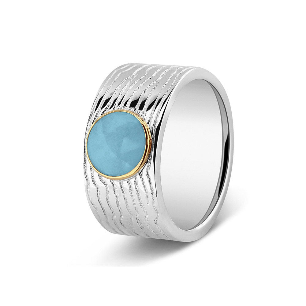 See You Horizontal Wrinkle Ring 10 mm zilver zwart - 226SY-EU47