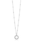 ZINZI Zilveren Ketting met Bolletjes en Ronde Hanger Bolstructuur 42-45cm ZIC2704