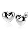 Zinzi 13mm zilveren oorstekers in bolle hart vorm ZIO2672 - PansiteNederland.nl