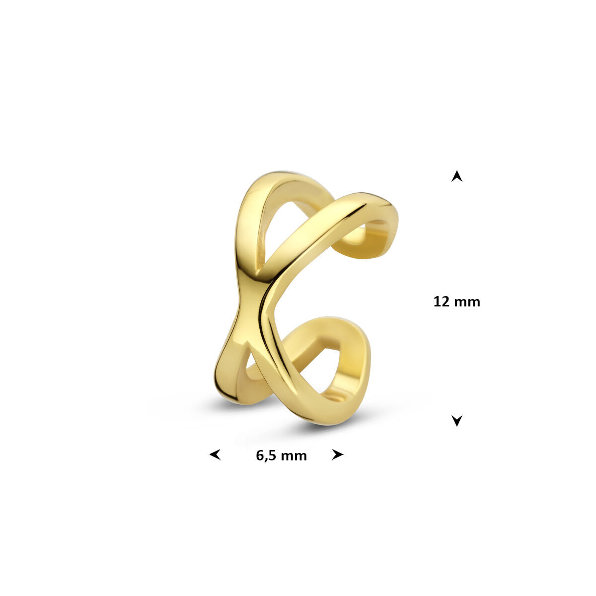 Fantasy Collection Ear cuff 12 mm 1 micron zilver verguld oorbellen