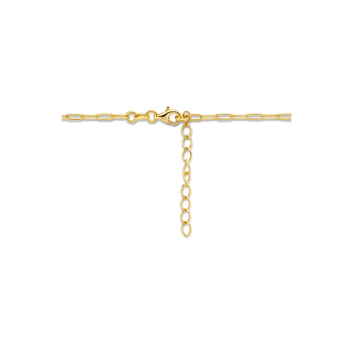 Fantasy Collection Collier paperclip vierkante buis 2,3 mm 41 + 4 cm 3 micron zilver verguld