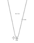 zilver gerhodineerd collier zirkonia 41,5 + 3 cm 1337665