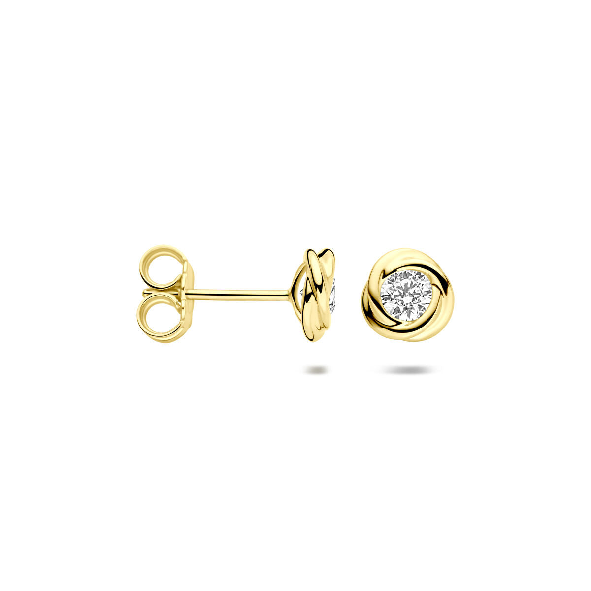 Fantasy Collection Oorbellen zirkonia 6,5 mm 14K geelgoud