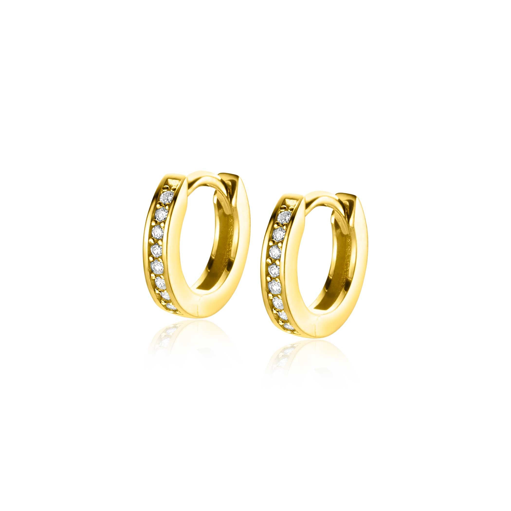 ZINZI 14K Gouden Oorbellen met Witte Zirkonia ZGO427Z