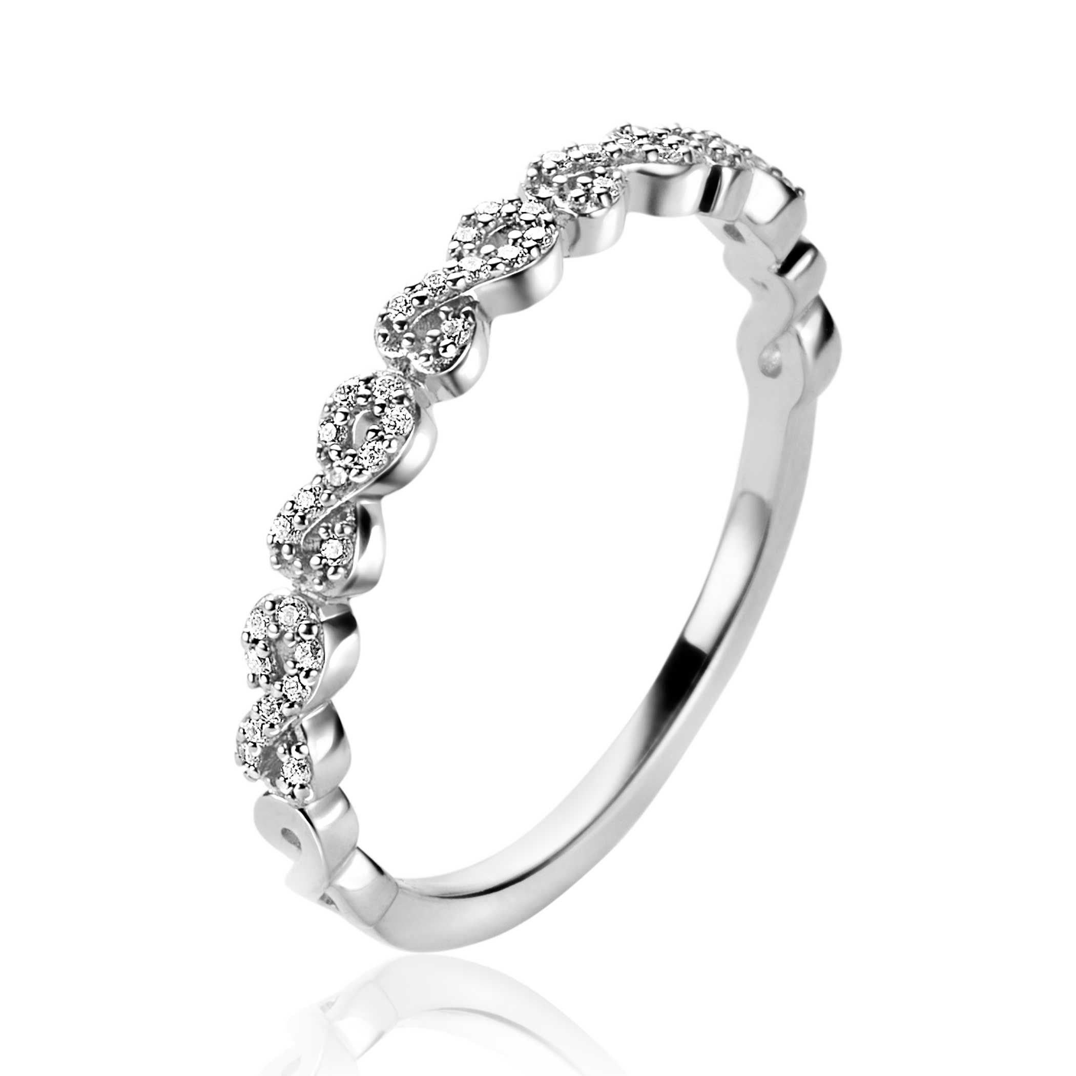 ZINZI Zilveren Ring met Witte Zirkonia - ZIR2500Z
