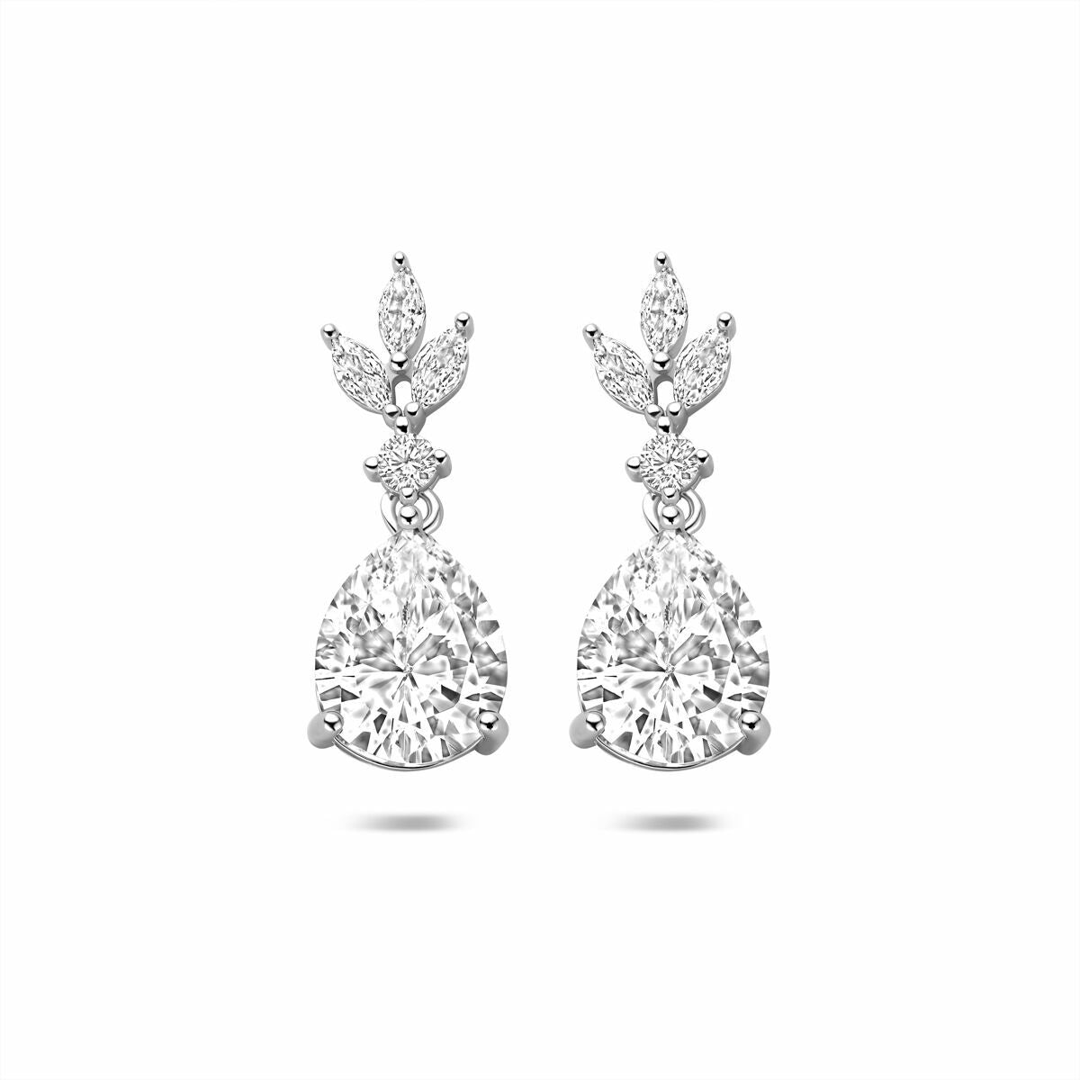 Fantasy Collection Hangende oorbellen zirkonia 23 mm zilver
