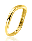 ZINZI gold plated zilveren gladde ring organisch gevormd (3mm breed) ZIR2656G - PansiteNederland.nl