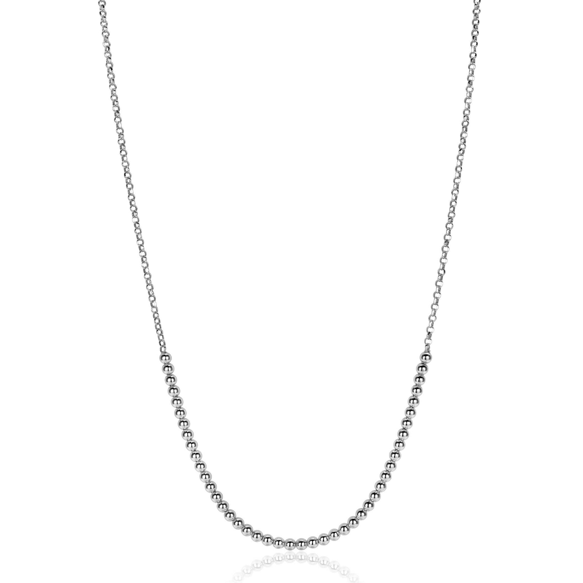 ZINZI zilveren jasseron ketting met bolletjes schakels 2,5mm breed in het midden 40-45cm ZIC2640