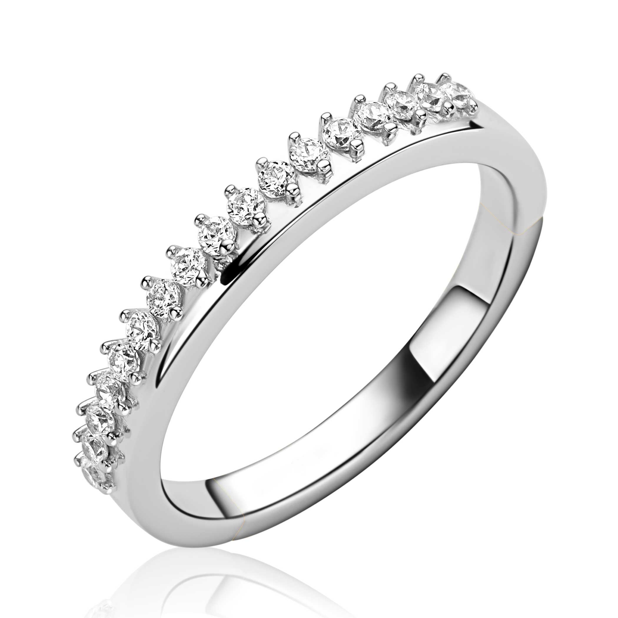 ZINZI Zilveren Ring met Witte Zirkonia - ZIR2870