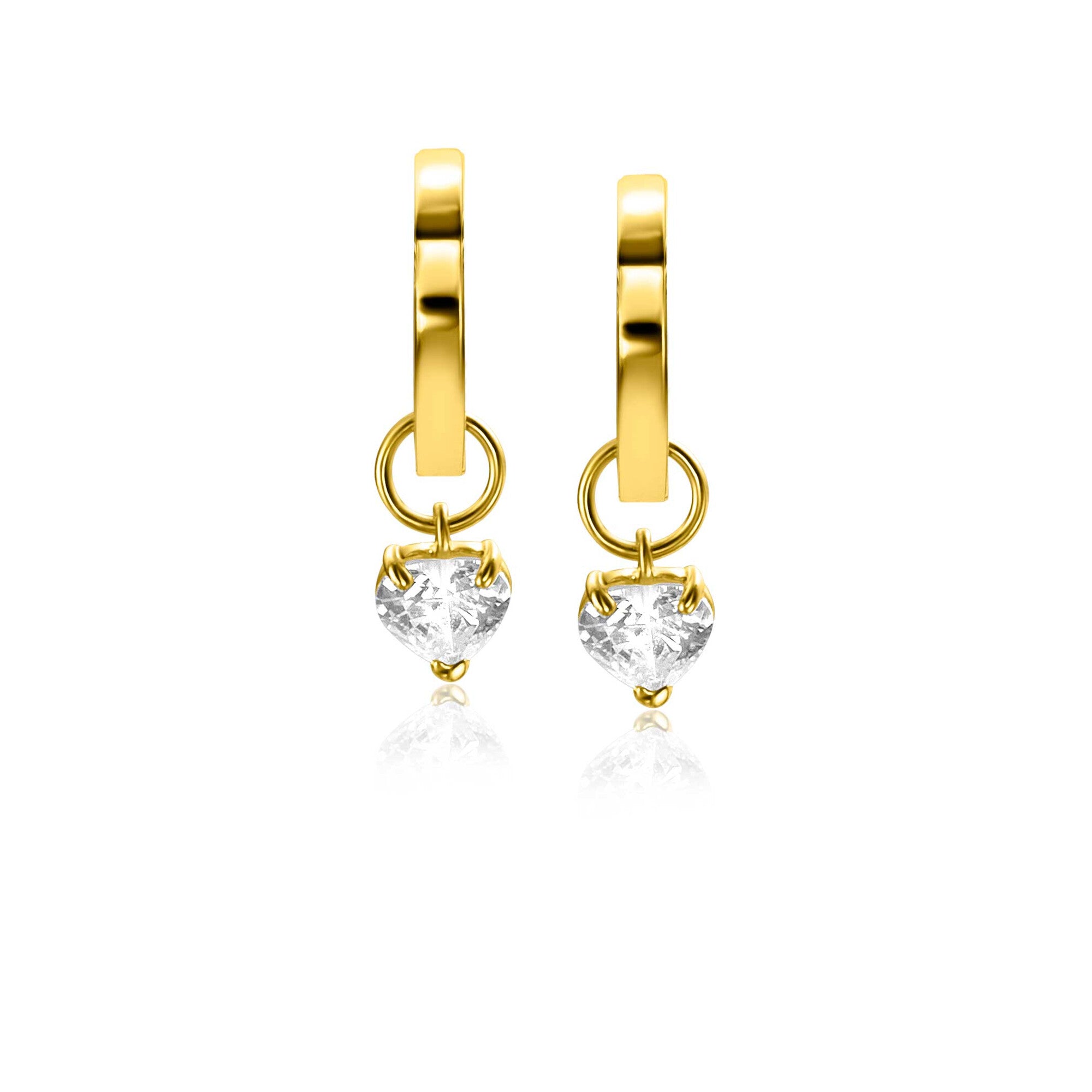 ZINZI 14K Gouden Oorbedels ZGCH422 wit