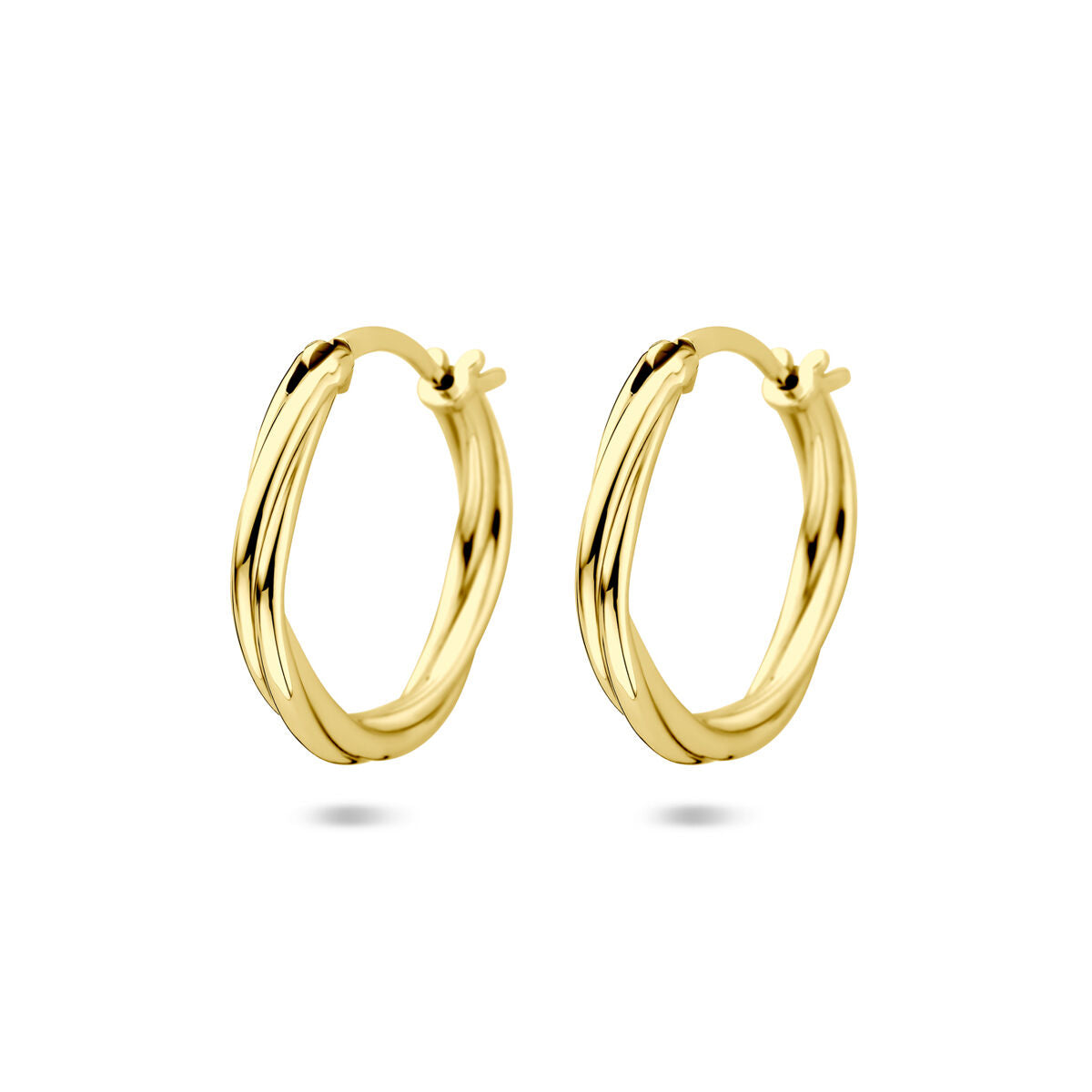 Fantasy Collection Oorbellen gedraaid 19 mm 1 micron zilver verguld