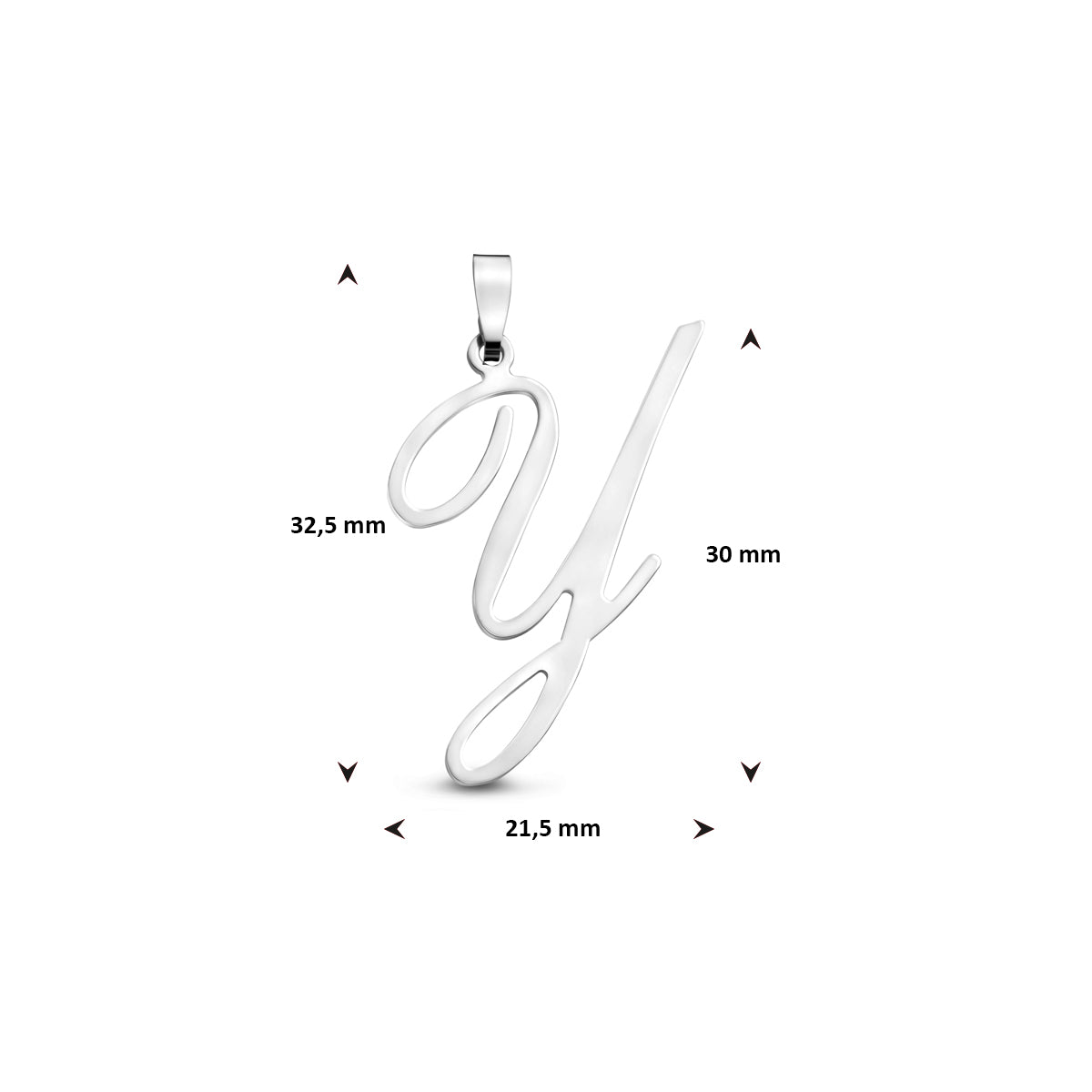 Hanger sierletter Y 30 mm zilver #Letter_Y