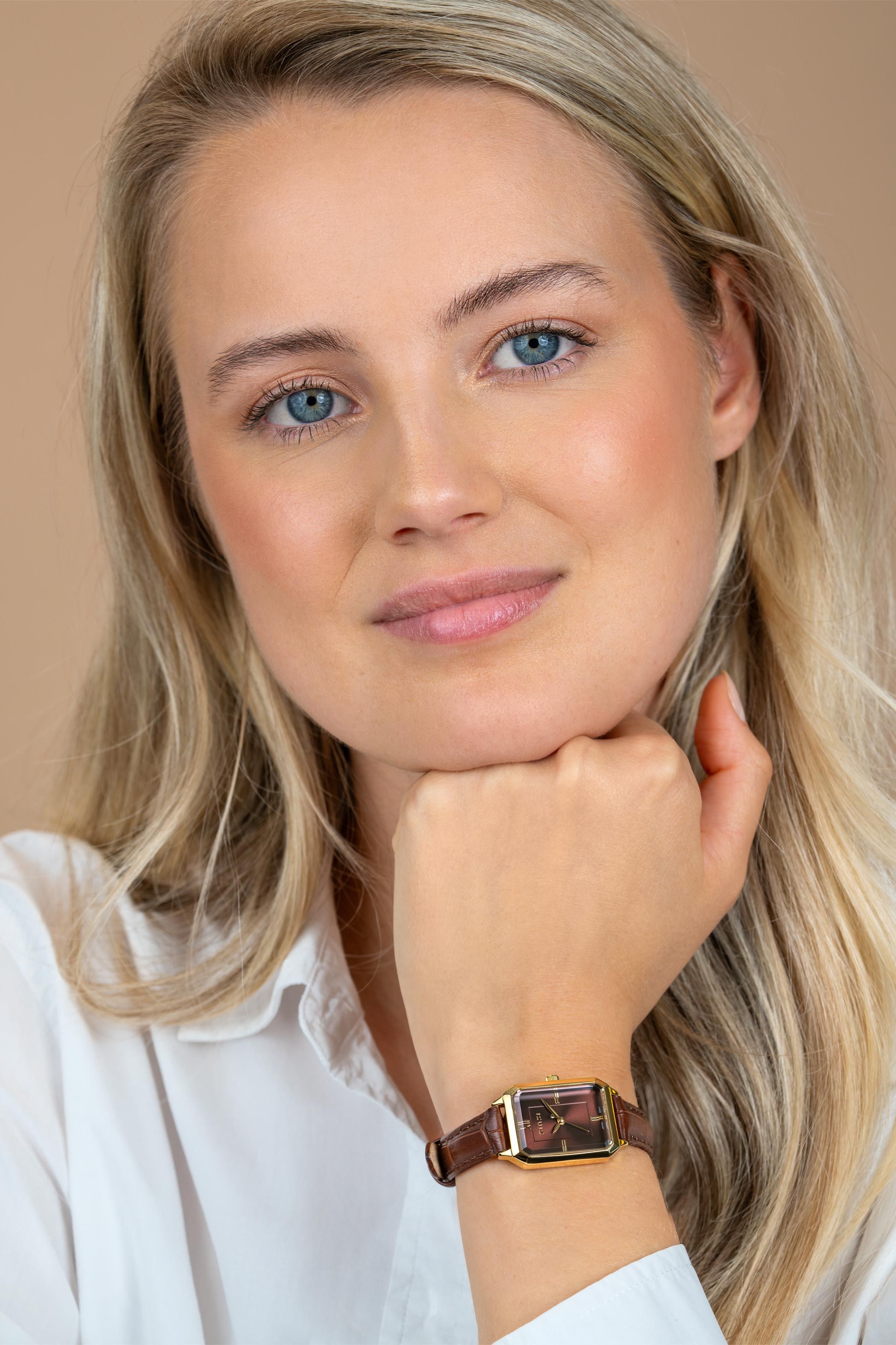 ZINZI Horloge leren bruin - ZIW2536B