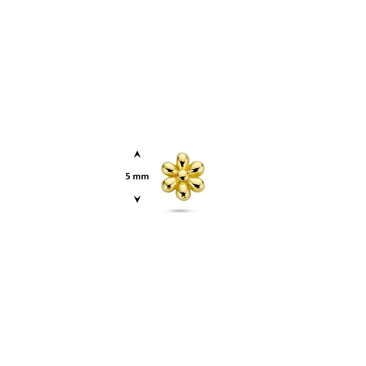 Fantasy Collection Flat back piercing bloem 5 mm 1 micron zilver verguld