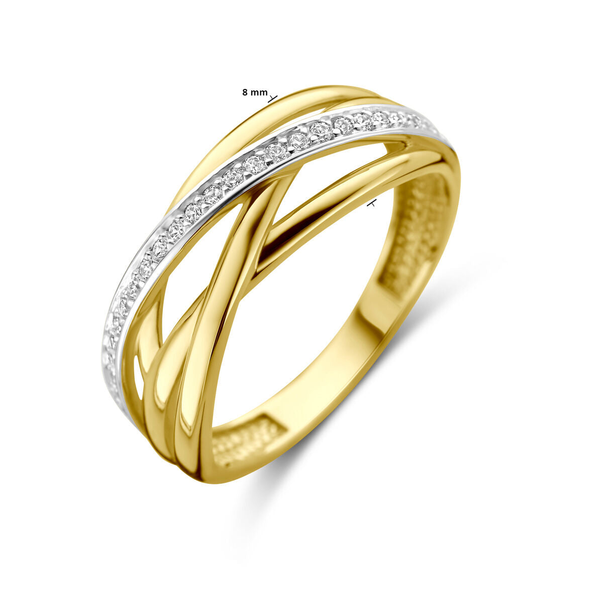 Ring zirkonia 14K geelgoud