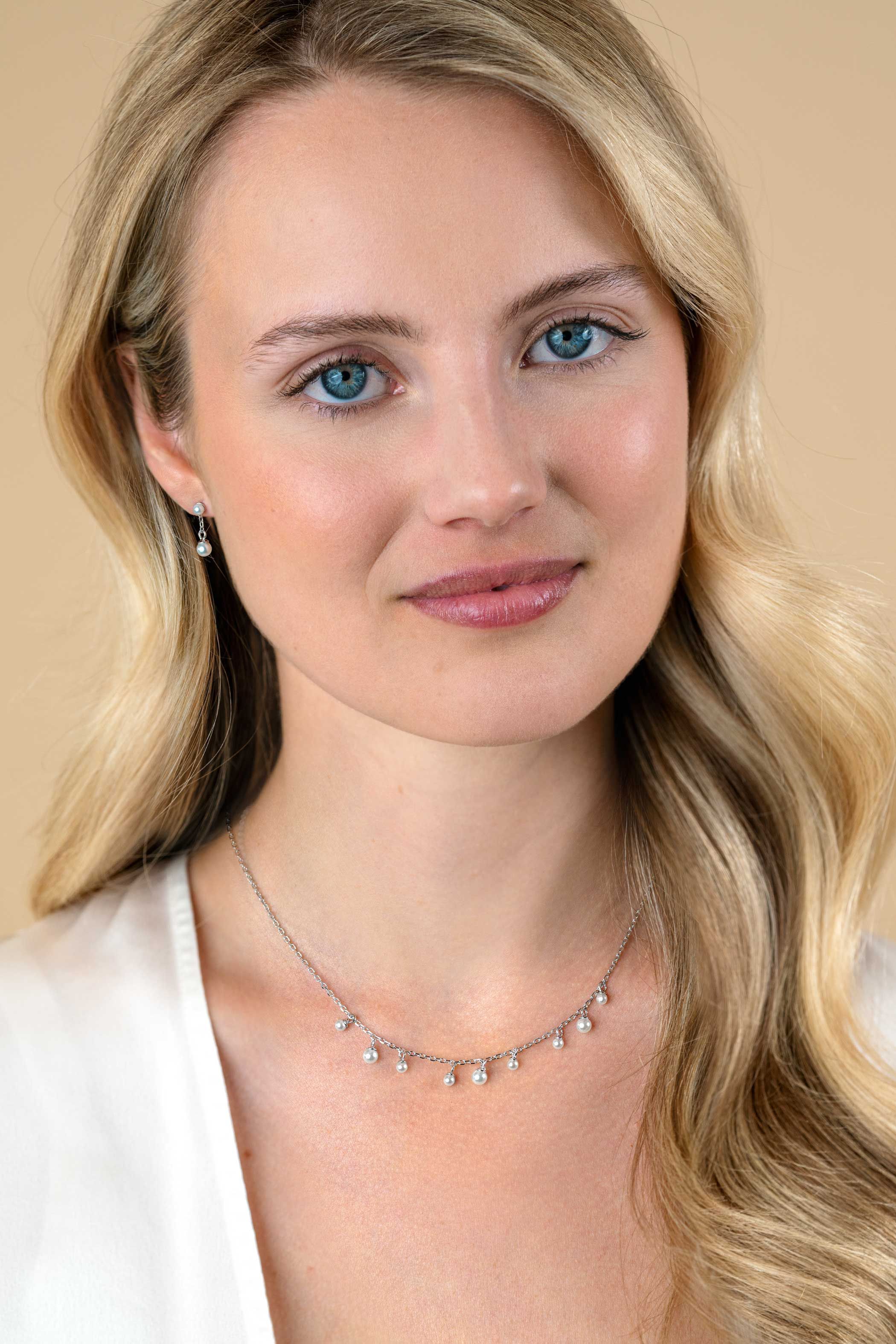 ZINZI Zilveren Ketting met Witte Parel - ZIC2623