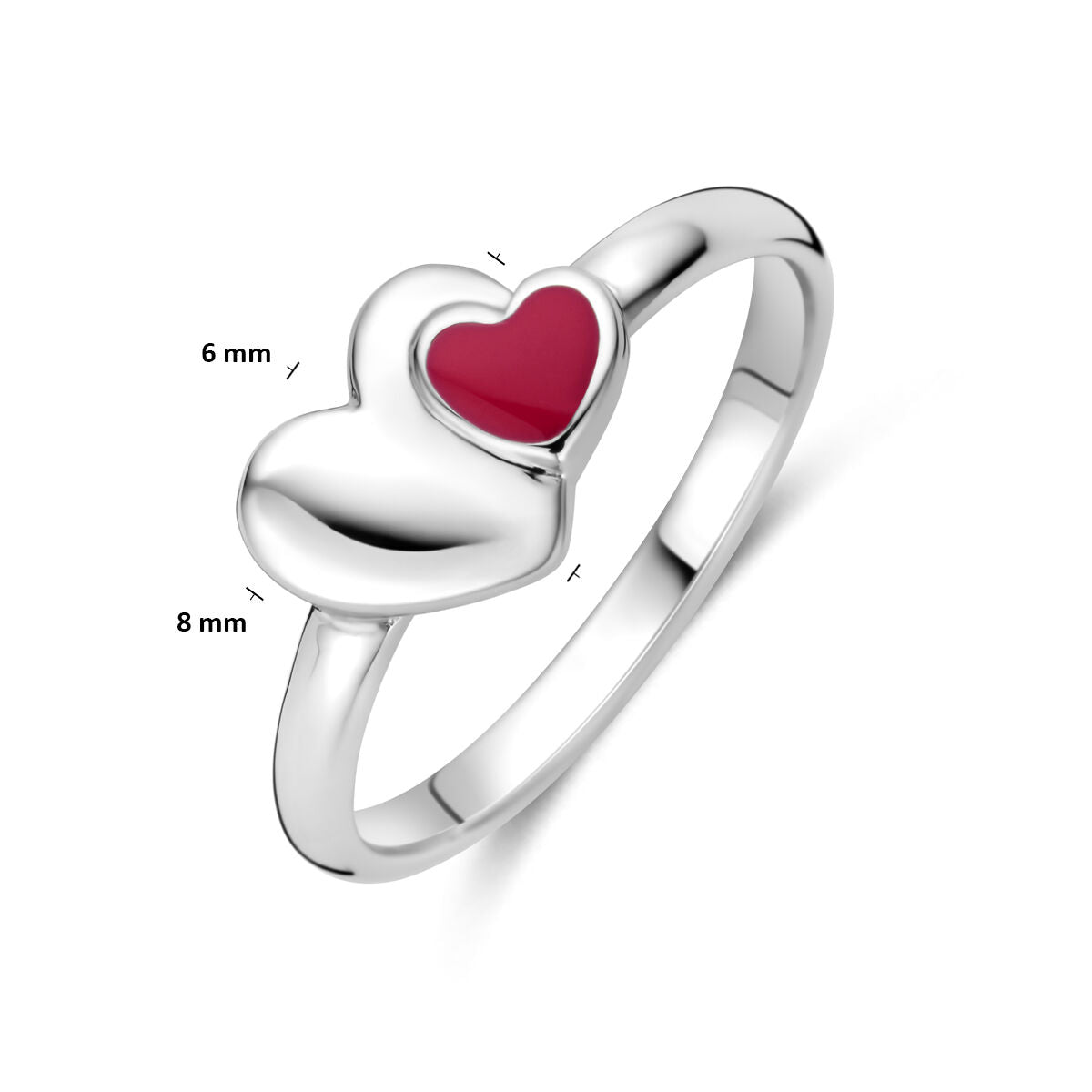 Fantasy Collection Ring emaille hartje zilver