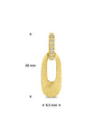 14K geelgouden hanger poli/mat diamant 0.03ct h si 20 mm - 4034612 - PansiteNederland.nl