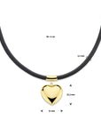 zilver verguld (met rubber/nylon/etc.) collier hart 38 + 6 cm 3 micron 2600126 - PansiteNederland.nl