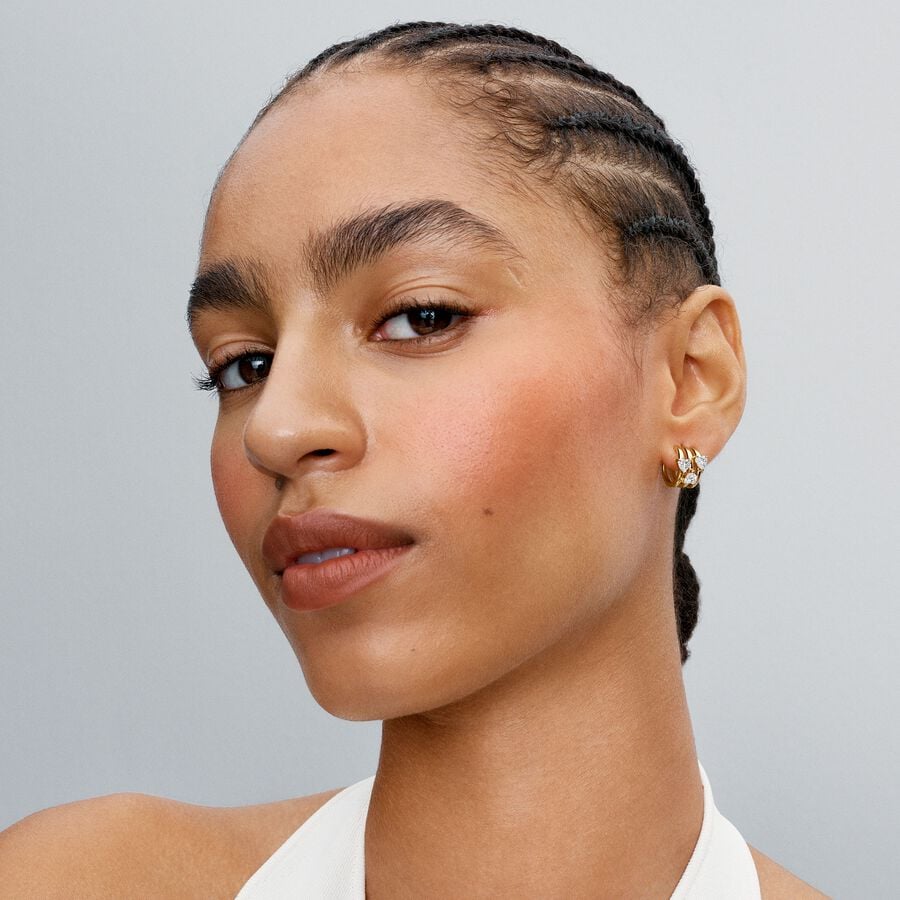 Pandora Driedubbele Pavé Hart Oorringen 263656C01 - PansiteNederland.nl