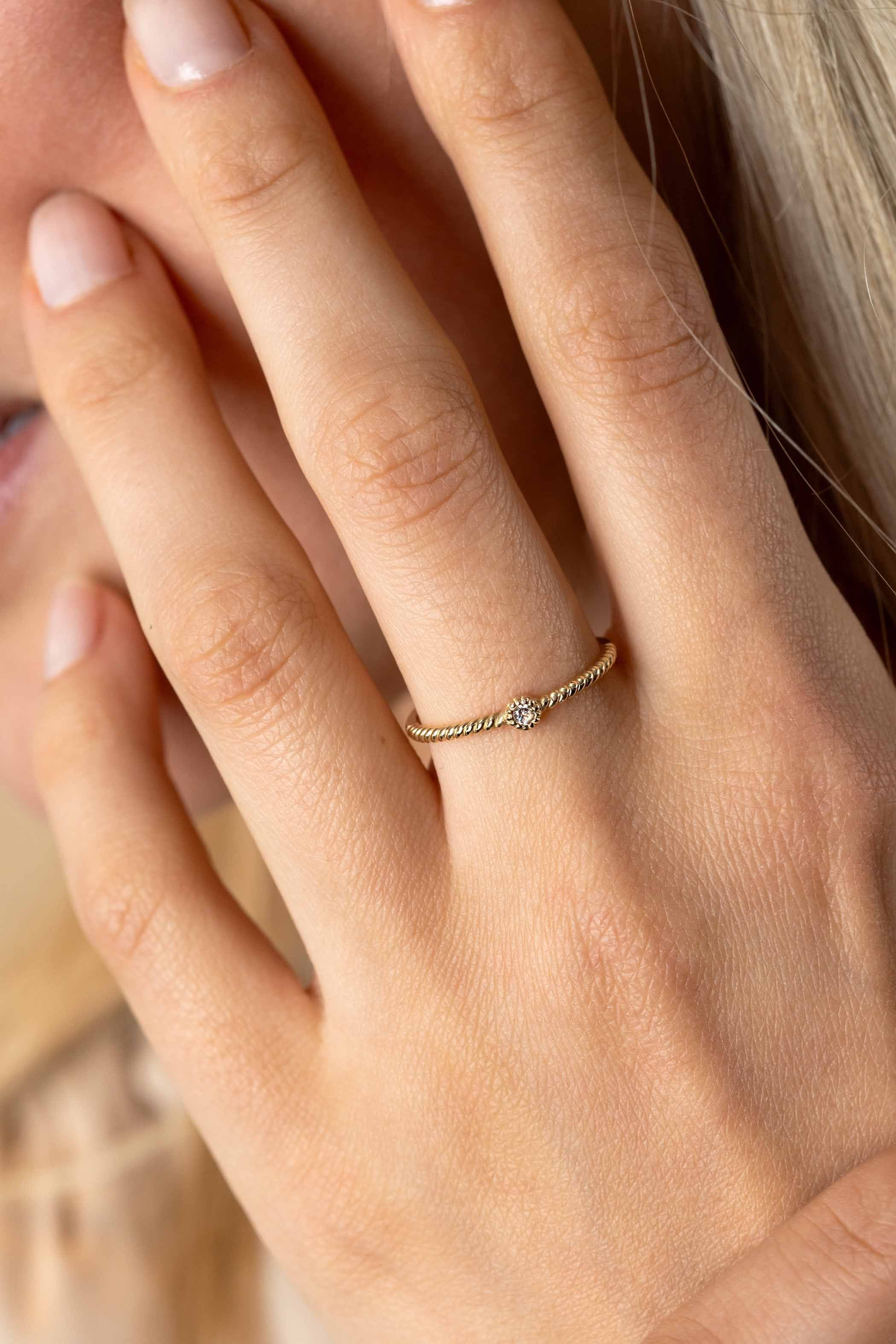 ZINZI 14K Gouden Ring met Witte Zirkonia ZGR481