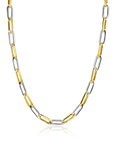 ZINZI bicolor ovale schakelketting met afwisselend gold plated en zilveren schakels 45cm ZIC2668 - PansiteNederland.nl