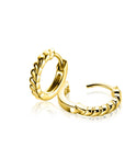 Zinzi 14mm gold plated zilveren oorringen met kleine druppels en luxe klapsluiting ZIO2688G - PansiteNederland.nl