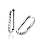 Zinzi 28mm zilveren oorringen in ovale vorm met gedraaide buis en luxe klapsluiting ZIO2693 - PansiteNederland.nl