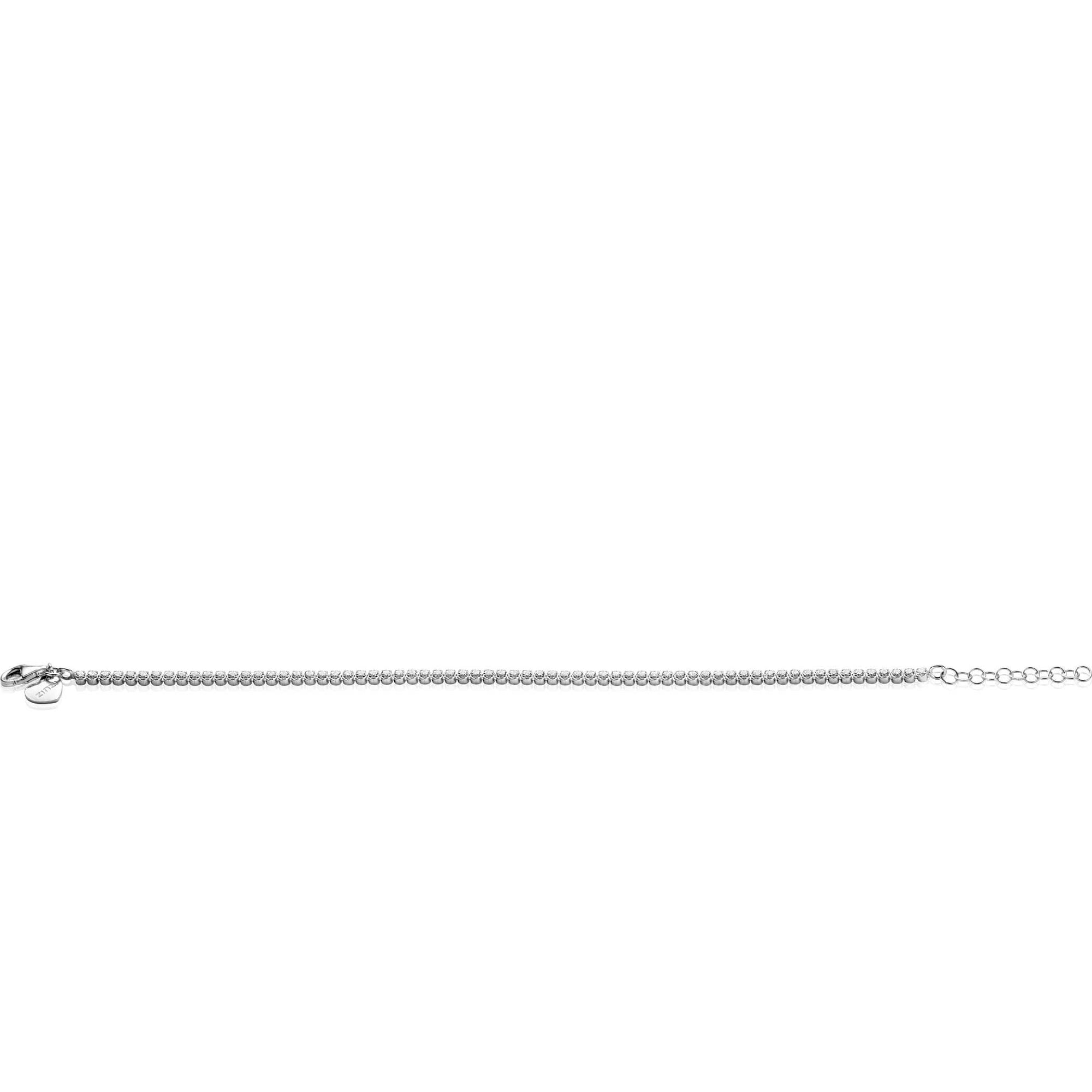 ZINZI zilveren tennis armband 2,5mm breed en bezet met witte zirkonia's in ronde kastzettingen 17-20cm ZIA2590 - PansiteNederland.nl