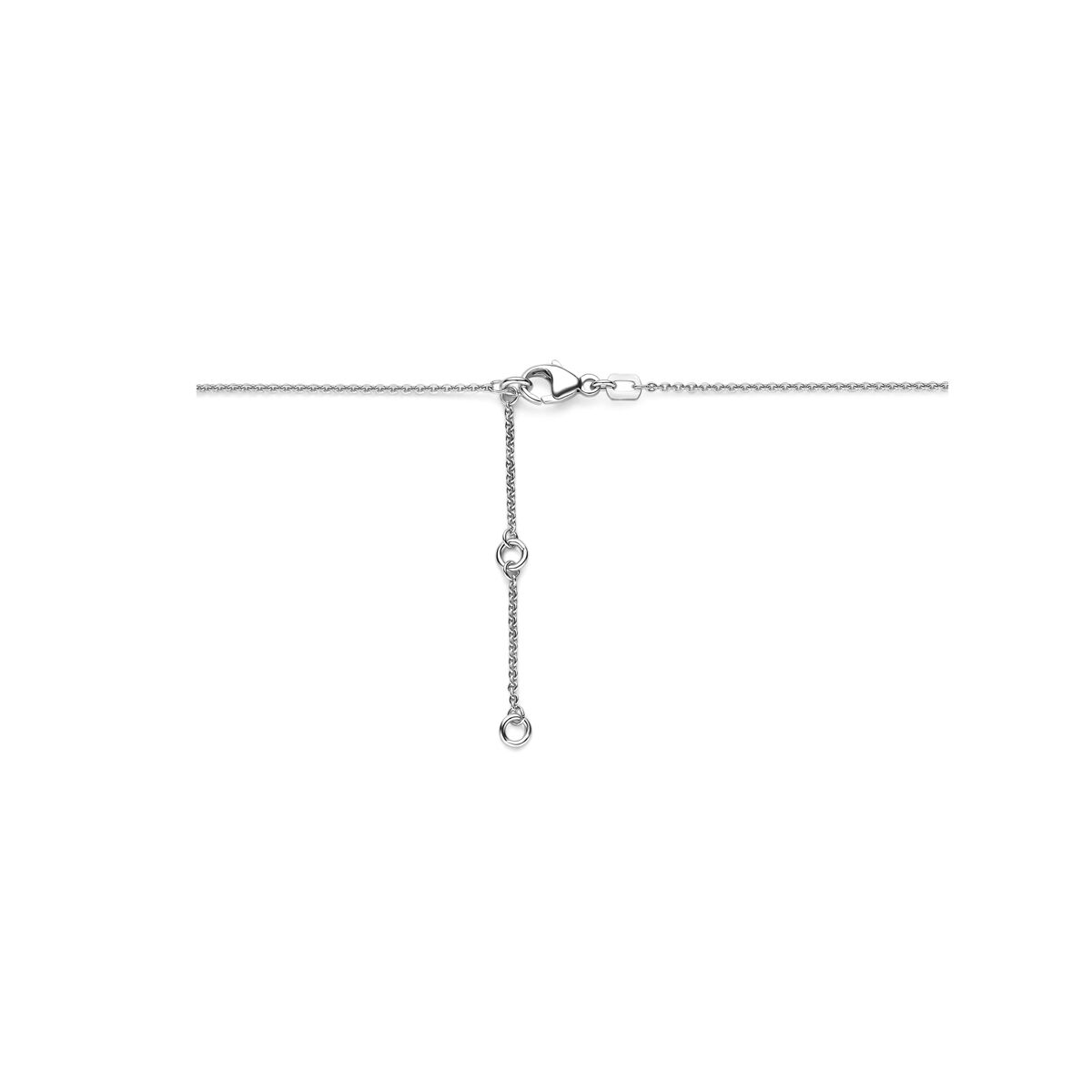 Collier zirkonia 41 - 43 - 45 cm zilver gerhodineerd