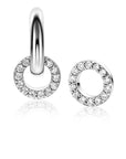 ZINZI zilveren oorbedels in ronde vorm bezet met witte zirkonia's ZICH2550 7,5mm  (zonder oorringen) - PansiteNederland.nl