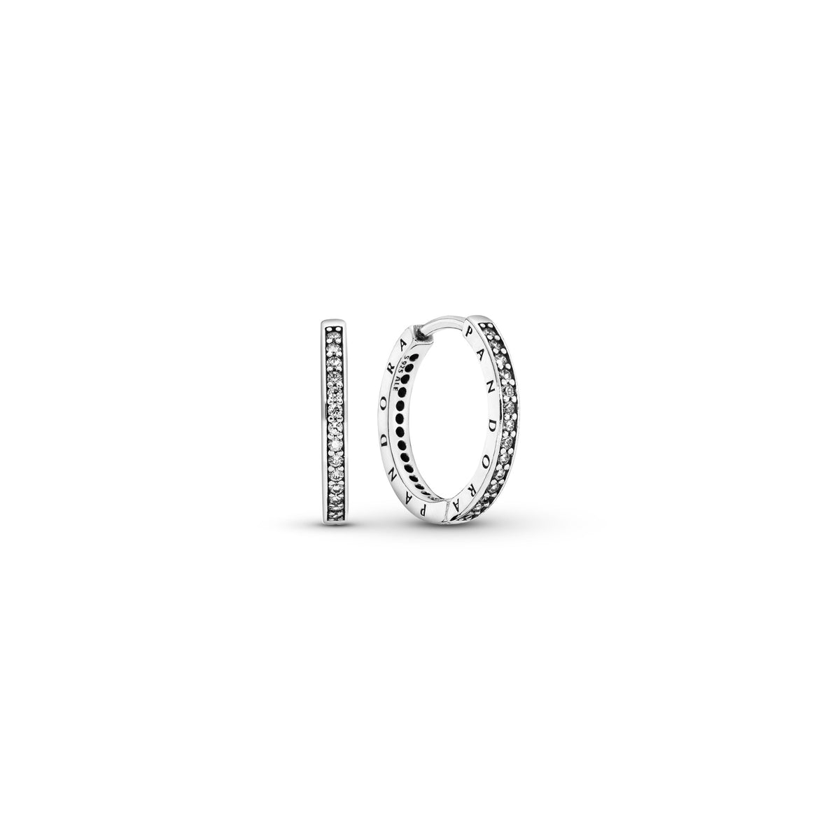 Pandora Sprankeling & Pandora Logo Oorbellen zilver