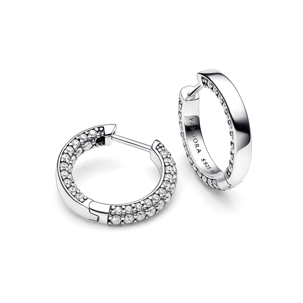 Pandora Timeless enkele rij pavé oorbellen zilver 292624C01