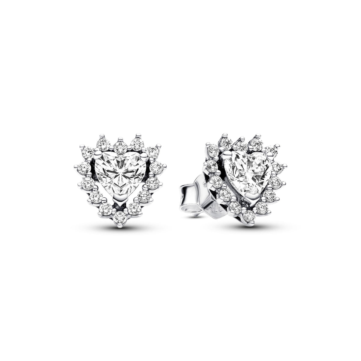 Pandora Oorbellen sprankelend hart halo zilver