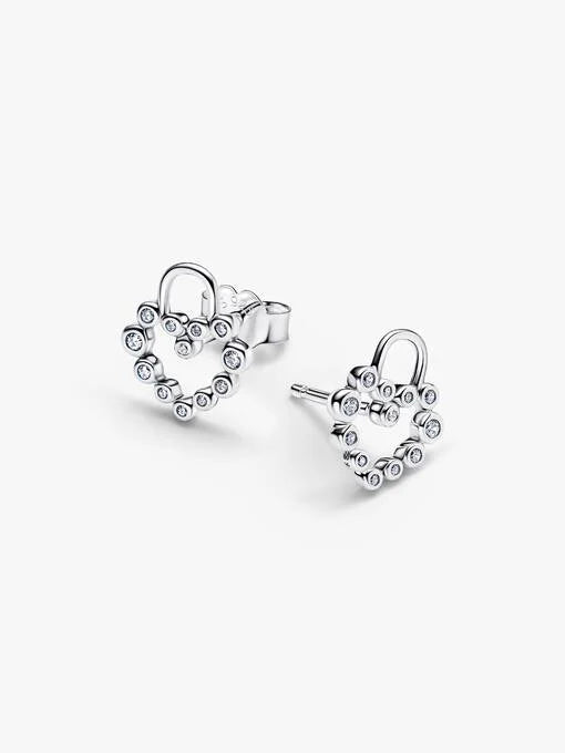 Pandora Sprankelend Hart Hangslot Oorbellen zilver - 294419C01