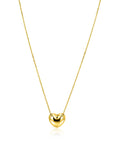 ZINZI gold plated zilveren ketting met luxe groot hart 15mm 40-45 cm ZIC2672G