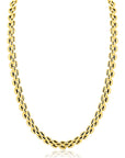 ZINZI Gold Plated Zilveren Rolex-Style Schakel Collier 8mm Breed 43cm ZIC2764G