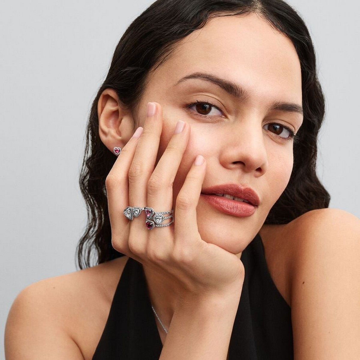 Pandora Verhoogde Roze Hart Oorknoppen met Zirkonia - 298427C02 - PansiteNederland.nl