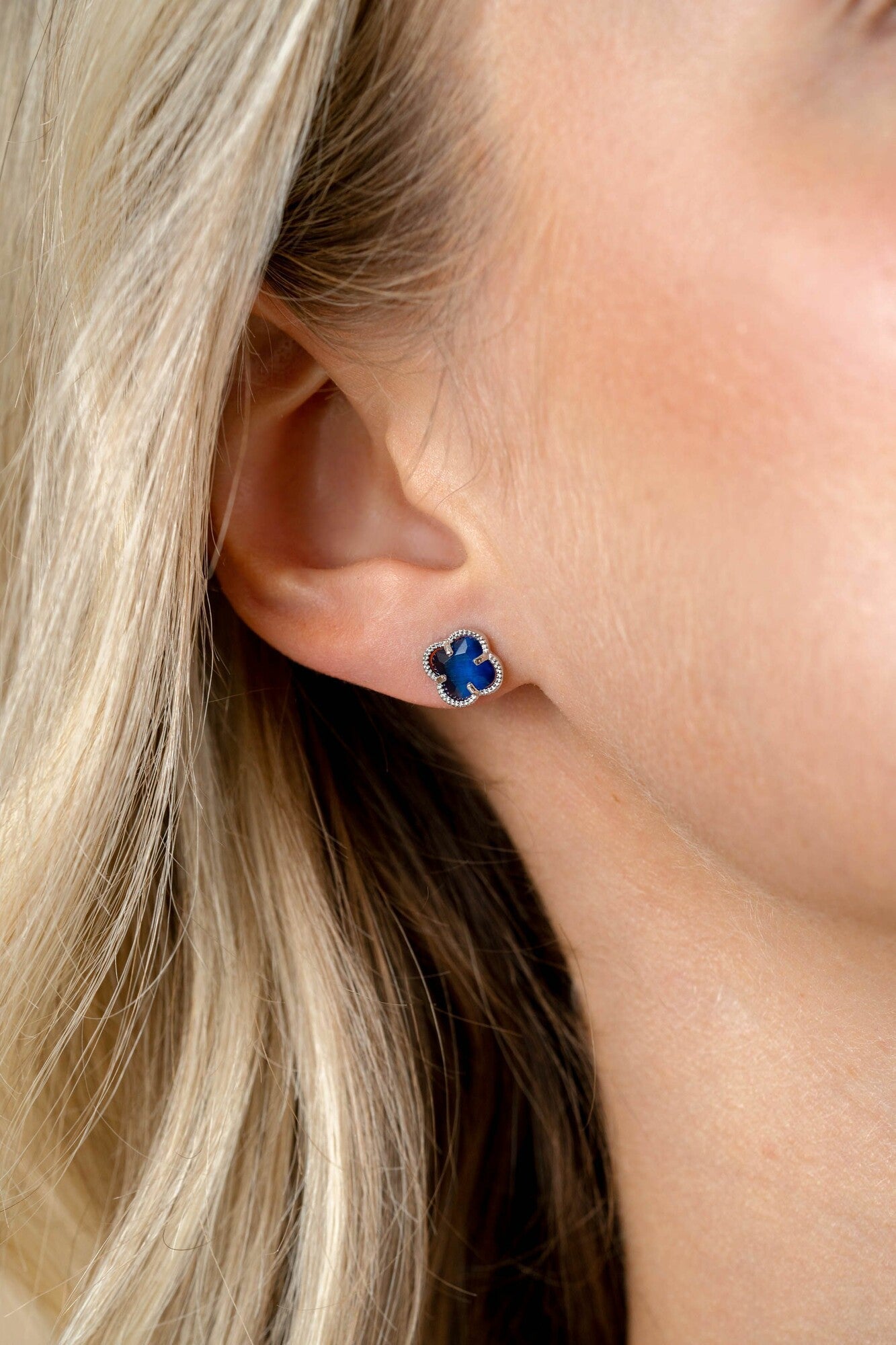 ZINZI Zilveren Oorknoppen met Blauwe Zirkonia oorbellen - ZIO2663DB