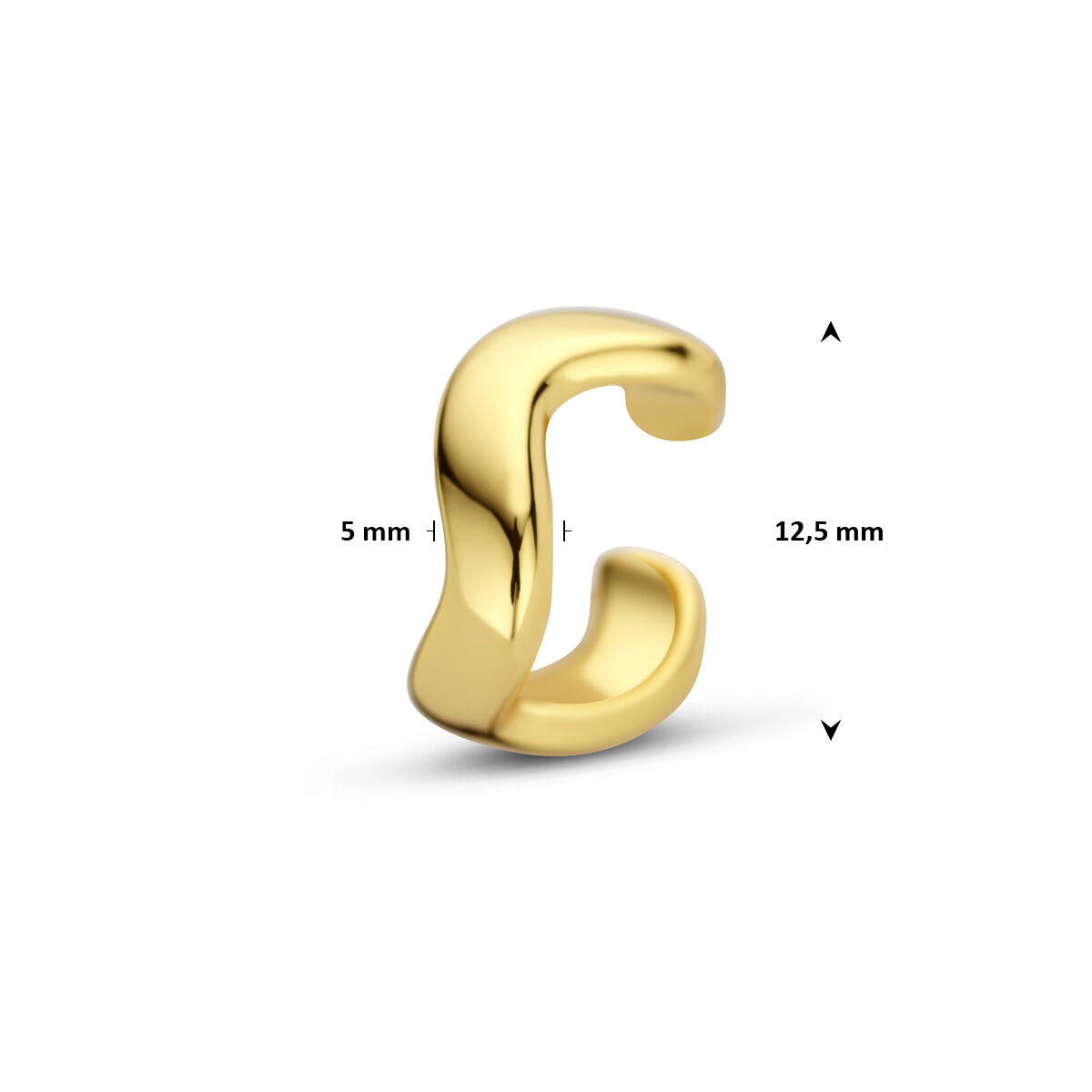 Fantasy Collection Ear cuff 12,5 mm 1 micron zilver verguld oorbellen
