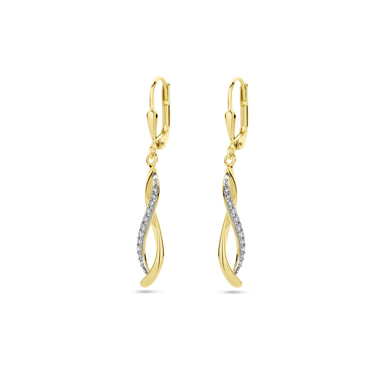 Fantasy Collection 14K Geelgouden Oorbellen met Zirkonia voor Dames 4029257 oorhangers