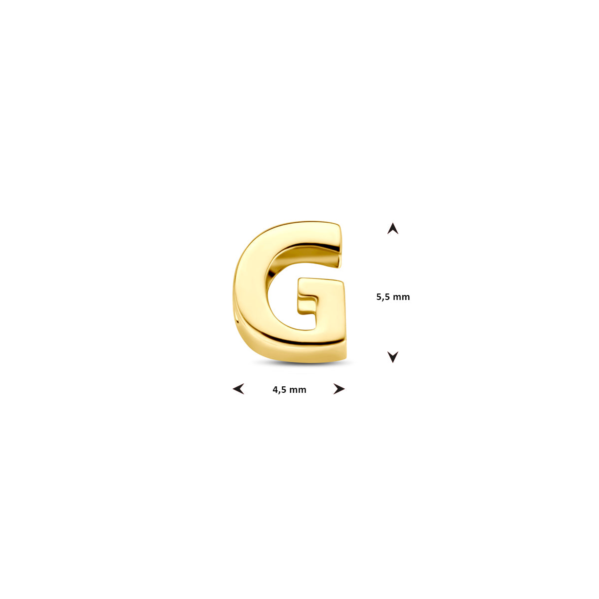 Hanger letter G 5,5 mm 9K geelgoud #Letter_G