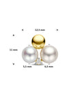 14K geelgouden hanger parels en diamant 0.02ct h si 11 mm - 4034538 - PansiteNederland.nl